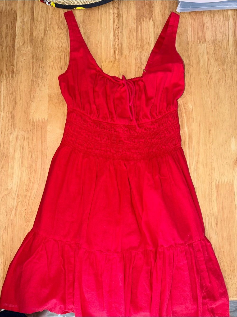 Abercrombie & Fitch Bright Red Elastic Smocked dress